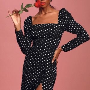 Black and White Midi - Polka Dot Dress